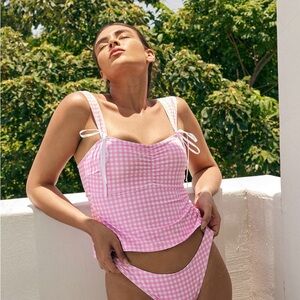 Chic Pink Gingham Bikini Set MWT